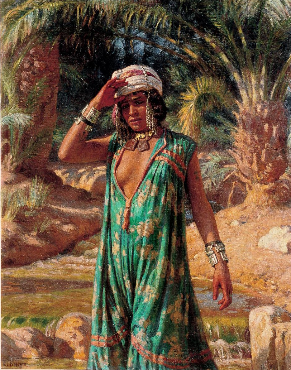 Bagnante nell'oasi